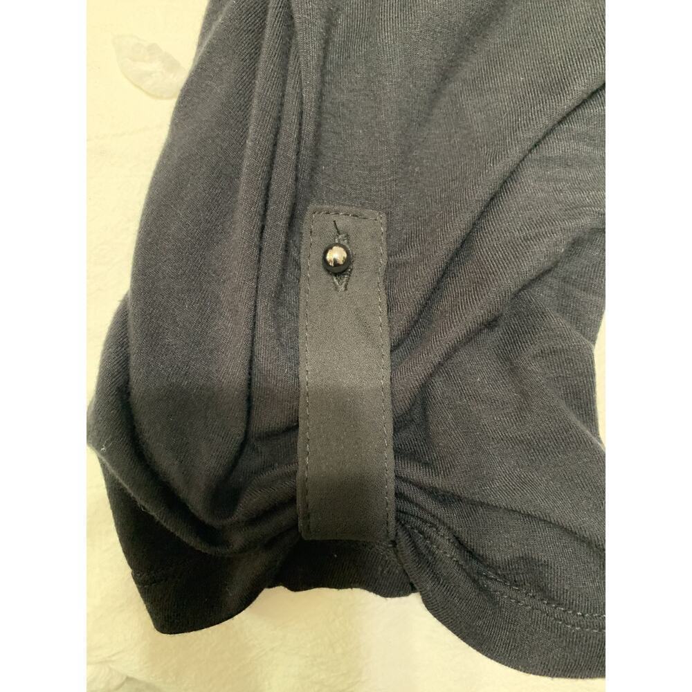 Rose & Olive 3X Black Floral Peasant Tunic Top Roll Tab Sleeve Lace Edging Boho - Picture 8 of 10